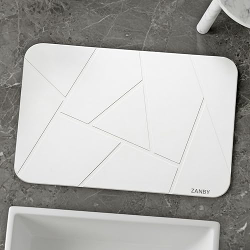 ZANBY Alfombra Diatomita Baño 60x40 cm – Alfombra de Piedra Diatomita Secado Rápido, Antideslizante y Antibacteriana – Stone Bath Mat