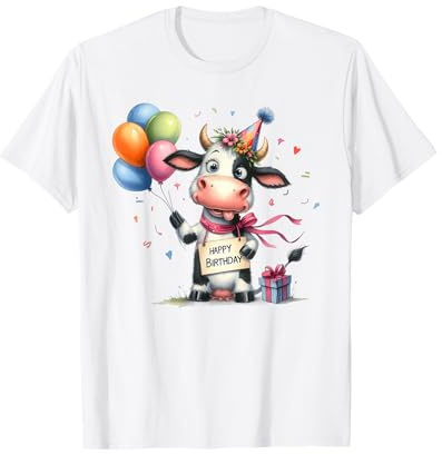 Palloncini con Cappello a Forma di Mucca per Compleanno Maglietta