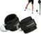 Double D-ring Ankle Cuff Straps Adjustable Leg Weight Wrist Belt for Cable Machine Attachment, 1Pair (Black)
