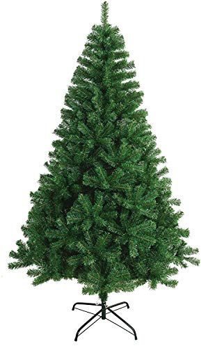 SOLAGUA NAVIDAD Albero di Natale artificiale extra riempito con foglie di ghirlanda, alberi da 150-300cm con supporto in metallo (Verde, 150cm 380Tips)