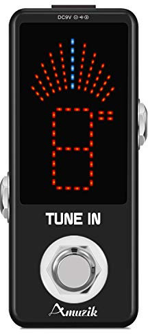 Amuzik Chromatic Guitar Tuner Pedal High Precision Tuner Pedal for Electric Guitar Bass LCD Display ± 1 Cent True Bypass
