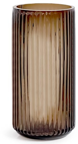 Aoderun Vase Fleur Décoratif Centre de Table Mariage 20cm - Transparent Cylindrique en Verre pour Salon, Salle à Manger et Table Basse