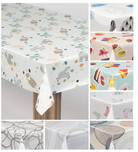 laro Wachstuch-Tischdecke Wachstischdecke Gartentischdecke, Muster:Schäfchentraum Kinder, Größe:80x80