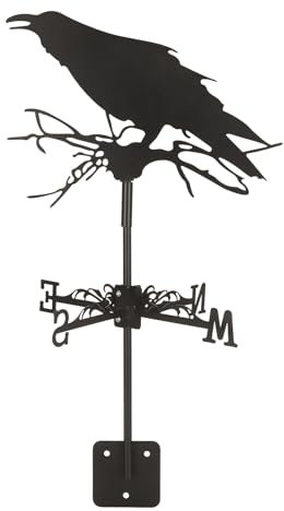 Banderuola in Ferro e Metallo con Ornamento a Forma di Gallo Corvo da Giardino, Banderuola da Esterno per Indicatore Meteorologico [Decorazione della fattoria]
