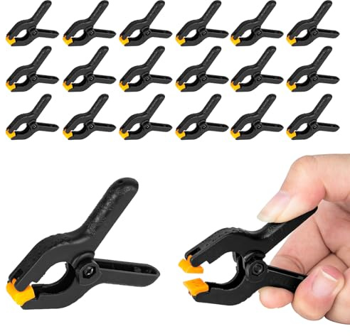 EMART 20 Pack Heavy Duty Muslin Spring Clamps, Professional 2 Inch Nylon Backdrop Clips for Photography Studio, Photo Booth, Backdrop Stand, Paper, Woodworking, Crafts, Tarp