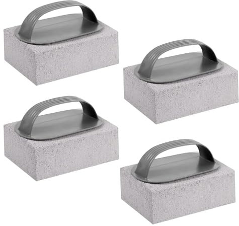 Lot de 4 pierres ponces de nettoyage pour urine - Avec poignée - Convient pour brosses, barbecue, cuisine, salle de bain, lavabo et four