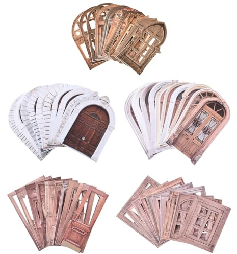 SOFPLATE 100 pieza de 50 estilos de Recortes de Papel para Ventana Marcos de Encaje Papel Decorativo para Álbumes de Recortes Marco de Ventana de Puerta Vintage Borde Hueco Texturizado para Hacer Tarj