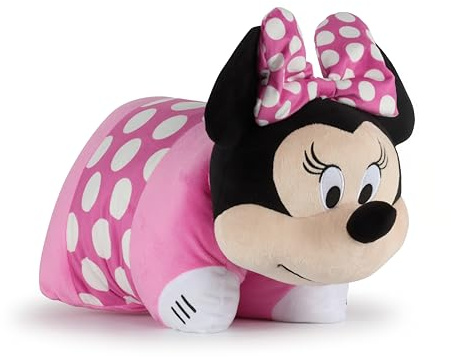 Jay Franco Minnie Mouse Disney - Cojín de Peluche 2 en 1 Ultra Suave y Multifuncional, abrazable e Ideal para la habitación de los niños, Viajes y pijamadas