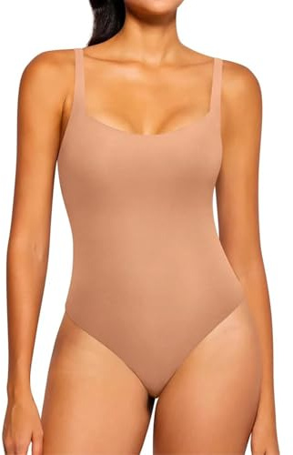 ISCBAFYX Body Perizoma Gilet T-Shirt Avvolgente Donna Collo Quadrato Senza Maniche Bodywear Canotta Dimagrante Catsuit Body
