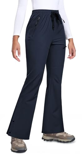 Fashora Womens Hiking Walking Trousers Softshell Thermal Pants with Pockets | Outdoor Trouser, Water Resistant, Cargo, Lightweight, Quick Dry, Ladies Joggers for Autumn Winter, Flared Trousers