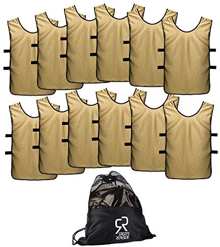 SportsRepublik - Fußball Trainingsleibchen (12er Pack) - Gold, Unisex, Erwachsene, Kinder, Jugendliche