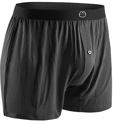 MORNIUNDER Viscose from Bamboo Mens Boxers for Men Underwear Shorts - Soft Loose Comfortable Breathable Black (Large)