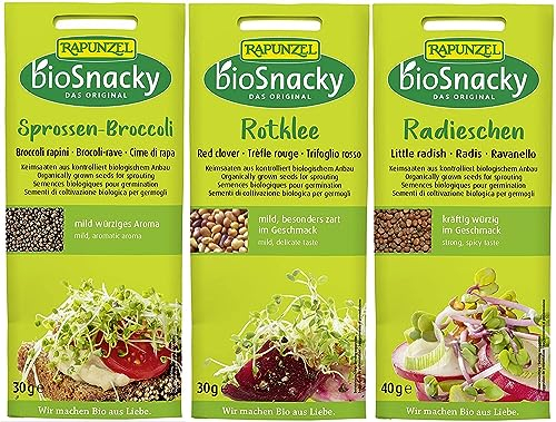 bioSnacky Sprossen-Mix | Sprossen-Broccoli, Rotklee, Radieschen | Bio Keimsprossen