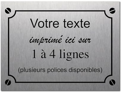 Plaque de rue décorative en aluminium Personnalisée pour intérieur et extérieur 20x15cm Alu Brossé
