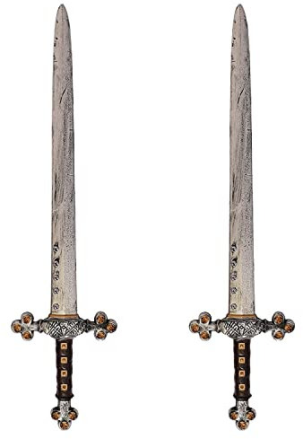 Adults Gladiator Sword - Pack of 2-29.5/75cm Roman Viking Barbarian Cosplay Fake Plastic Sword - Mens Womens TV/Film Game Warrior Historical Fancy Dress Costume Accessory
