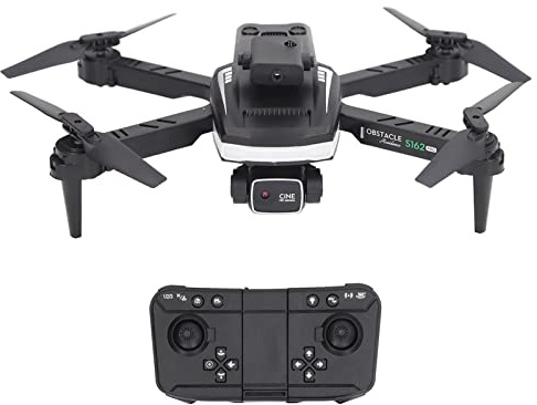 S162 RC Drone Foldable, RC Quadcopter with 4K HD FPV Dual Camera for Beginner Gift, Headless Mode, 360 Flip, Built-in 1200mAh Lithium Battery, Easy Fly, Toy Gifts