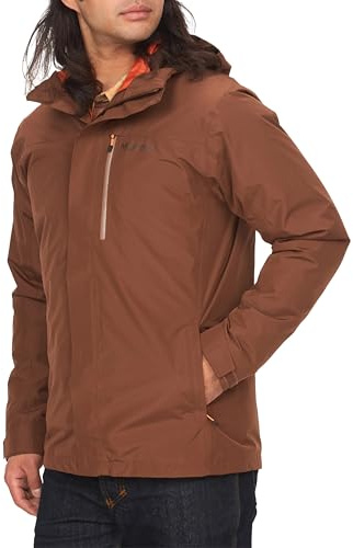 MARMOT Men's Ramble Component Jacket - 3-in-1 Waterproof Shell with Hood and Breathable Polartec Fleece Liner, Pinecone, Large