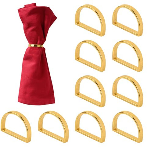 10 Pezzi Anelli Portatovaglioli Metallo, Anelli per Tovaglioli da Tavola Portatovaglioli Semplici ed Eleganti, Anelli per Tovaglioli per Matrimoni, Feste, Decorazioni per Tavoli da Banchetto (Argento)