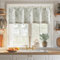 TOPICK Leinen Scheibengardinen Blickdicht Küchengardinen Frühling Landhausstil Gardinen Floral Verdunkelnd Vorhänge Kurz Bistrogardine Volant Wohnzimmer Fenster 1er Pack Grün auf Beige 40B x 125H(cm)