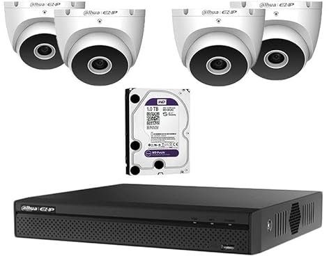 Kit 4 Cámaras Dahua Analógica 5 Mpx, Disco 1 TB, Grabador de 4 Canales