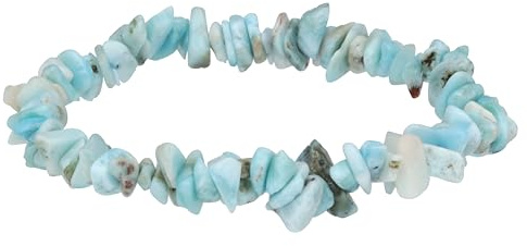Lebensquelle Plus Larimar Splitterarmband | Handgefertigtes Elastisches Stretch Splitter Armband | Echter natürlicher Edelstein (Larimar)