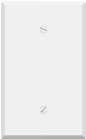 Oversized White Metal Outlet Covers, 1-Gang Blank Wall Plate, 5.5 x 3.50 Jumbo Blank Wall Plate, White Painted Metal, Corrosive Resistant, Matching Screws Included, Made in USA