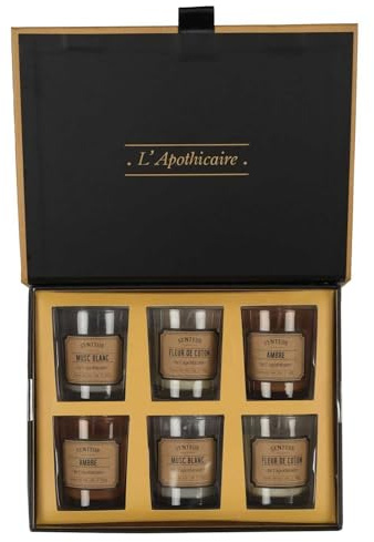 HOME DECO FACTORY, BO0111, Coffret de 6 Bougies parfumées élégantes, variétés de senteurs apaisantes, Design raffiné pour Toute décoration intérieure, Taille : 6 x 10 cm