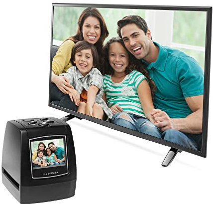 Escáner de Películas, Escáner de Películas y Diapositivas Escáner de Negativos Escáner de Diapositivas con Pantalla LCD de 2,4 Pulgadas para Negativos de Películas y Diapositivas