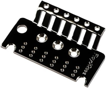 RuiJOTWAT Piastra di ricambio per ponte tremolo a 6 corde per chitarra elettrica, sistema tremolo, ponte nero