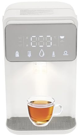 Czyurachel Distributore di acqua calda, 2000 W, 4 l, con display digitale, acqua calda istantanea 25-100 °C, macchina da tè con luce notturna, dispenser per acqua, caffè, tè
