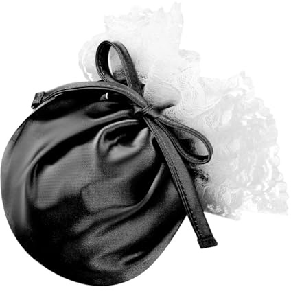 Raenseen Soie Slip Homme Élastique C-String avec Coulisse Réglable Sexy Sissy Gay Lingerie Dentelle Volant Bulge Pouch Mini Briefs Crossdresser Hommes Travestis Noir Taille Unique