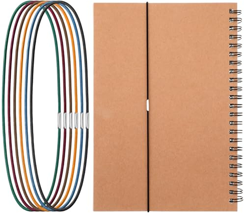 Travelers Notebook Elastic Bands for Journal Notebook Book Lovers, 6Pcs Minimalist Elastic Bookmark 6 Colors Elasticated Band for Notebooks Lightweight Notebooks Accessories for Travel Journal