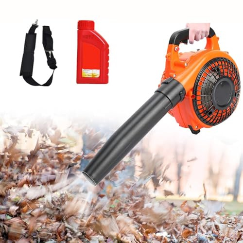 Soffiatore a benzina senza fili, 26 cc, 7500 giri/min, con spallacci regolabili per la pulizia di patio esterno, prato e giardino