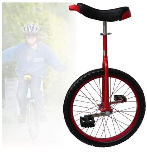 Enhjuling, 16/18/20-tums hjul, halkfria med aluminiumfälg, extra tjocka däck, justerbar sadel(Rosso,16inch)