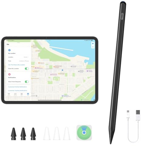 Findmy Stylus Pen for Apple iPad 2018-2025, Tilt Sensitivity, Pixel Precision, Stylus Pen for iPad 11/10/9/8/7/6th Gen, Pro 12.9/11/13-inch M4, Air 3/4/5/M2/M3, Mini 5/6th, White