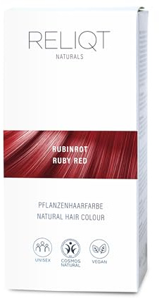 RELIQT Naturals - Pflanzenhaarfarbe Pulver Rubinrot 100% natürlich & permanent 100 g – Haarfarbe für gründliche Grauhaarabdeckung & gesunden Glanz – Naturkosmetik Haarfärbemittel zusatzstofffrei