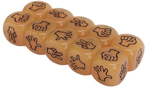CFTGIW 10st Finger Gissningstärning Lysande 6-sidig Lättvikts Stensax Tärningsset för Brädspel Att Spela en eller Denna di Finger Gissande TärningFinger Gissningsspel Tärningar Plast (Orange)