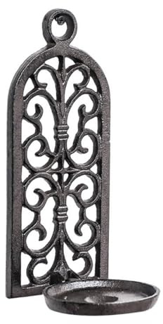 MotiveTech Portavelas Vintage de Pared Candelabro de Pared de Hierro Fundido de Estilo Retro