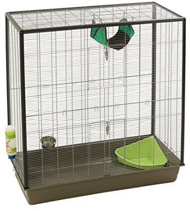 Dehner Nagerkäfig Ratatouille, ca. 116 x 100 x 50 cm, Kunststoff/Metall, grau/braun