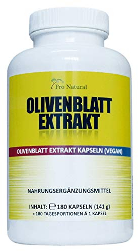 Olivenblatt Extrakt 650, 180 vegane Kapseln, hochdosiert mit 650 mg, Olivenblattextrakt mit 20% Oleuropein 130 mg