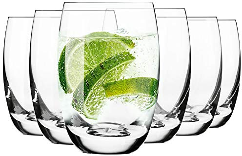 KROSNO Water Juice Tumbler Drinking Glasses | Set of 6 | Useable Capacity 360ml (Total Capcity - 440ml) | Elite Collection | Crystal Glass | Perfect for Home, Restaurants and Parties | Dishwasher Safe