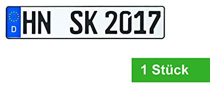 Schilderkröten KFZ-Kennzeichen 520x110mm, DIN-Zertifiziert für Auto und Fahrradträger (1 Stück)