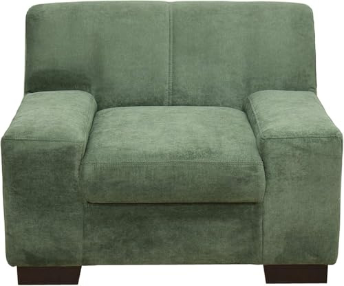DOMO. collection Sessel Norma, Polstersessel, Polster-Garnitur mit Holzfüßen, Sitzmöbel Polstermöbel, 101 x 85 x 74 cm (BxTxH), Feinstoff grün