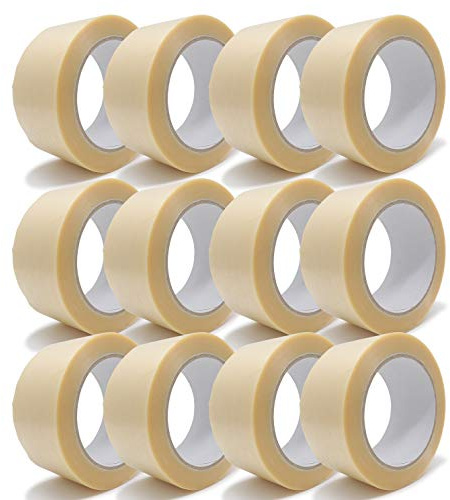 gws Paket-Klebeband PVC Geprägtes Verpackungsband für schwere Pakete | hohe Reissfestigkeit, besonders leicht & leise abrollend | Länge: 66 m | Breite: 50 mm | Dicke: 54 μm (12 Rollen, farblos)