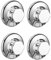 SANNO Suction Cups replacement for shower caddy sope dish double hooks- Set of 4 Suction Cups