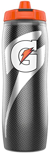 Gatorade Insulated Plastic Squeeze Bottle For Sports, Black, 30oz