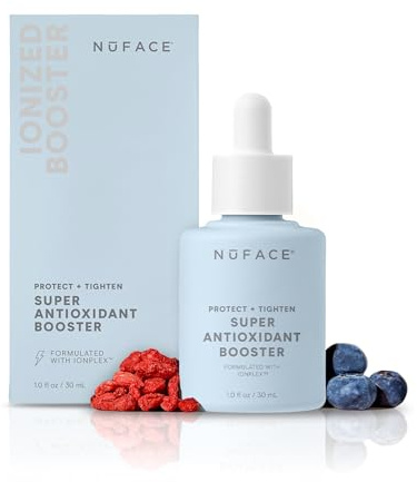 NuFACE Super Booster Antioxidant Serum - hautfestigendes, aufhellendes Serum zum Schutz vor Blauem Licht - straffendes Gesichtsserum, optimiert Mikrostrom (30 ml)