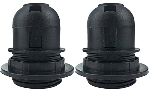 Luxylei ES E27 M10 Vis Ampoule Support De Lampe 2 Pièces en Plastique Pendentif Douille Abat-Jour Collier éclairage Accessoires Blanc/Noir