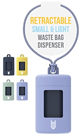 SVD.PET Hundekotbeutelspender, einziehbarer Kotbeutelspender, leichter Kotbeutelhalter, dehnbarer Gurt, passend für jede Hundeleine, Hunde-Zubehör (Lavendelfeld)
