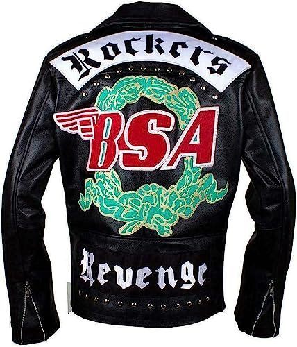 Rising Bloom Men's Biker Cafe Racer Black Fashion Zipper Motorcycle Style Genuine Leather Jacket (as8, alpha, x_l, regular, regular, Real Leather)